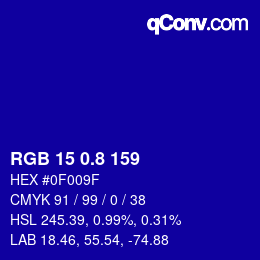 カラーコード: RGB 15 0.8 159 | qconv.com