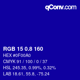 カラーコード: RGB 15 0.8 160 | qconv.com