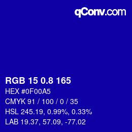 カラーコード: RGB 15 0.8 165 | qconv.com