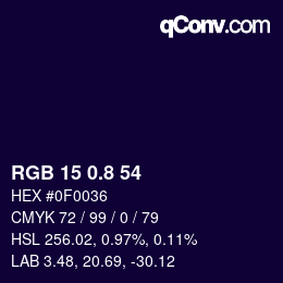 Color code: RGB 15 0.8 54 | qconv.com