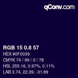 Code couleur: RGB 15 0.8 57 | qconv.com