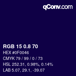 カラーコード: RGB 15 0.8 70 | qconv.com