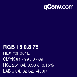 Color code: RGB 15 0.8 78 | qconv.com