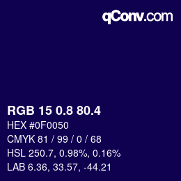 カラーコード: RGB 15 0.8 80.4 | qconv.com