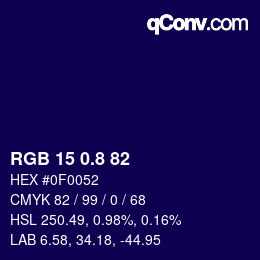 Color code: RGB 15 0.8 82 | qconv.com