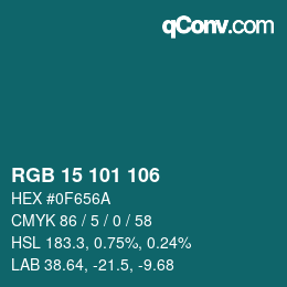 Color code: RGB 15 101 106 | qconv.com