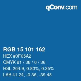 Color code: RGB 15 101 162 | qconv.com