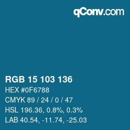 Color code: RGB 15 103 136 | qconv.com