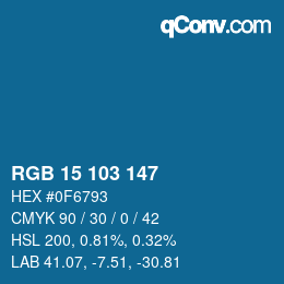 Color code: RGB 15 103 147 | qconv.com