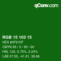 Color code: RGB 15 103 15 | qconv.com