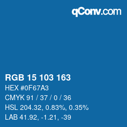 Color code: RGB 15 103 163 | qconv.com