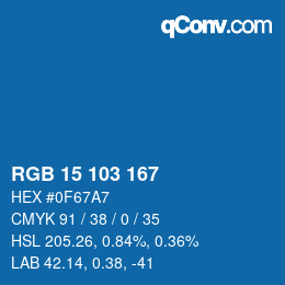 Color code: RGB 15 103 167 | qconv.com