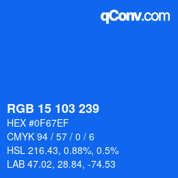 Color code: RGB 15 103 239 | qconv.com