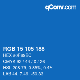 Color code: RGB 15 105 188 | qconv.com