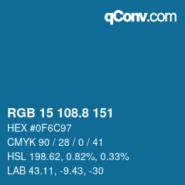 Color code: RGB 15 108.8 151 | qconv.com