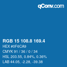 カラーコード: RGB 15 108.8 169.4 | qconv.com