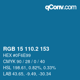Color code: RGB 15 110.2 153 | qconv.com