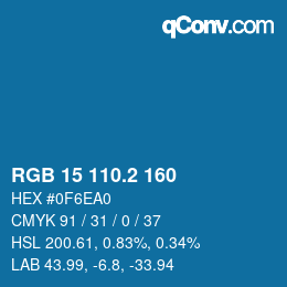 カラーコード: RGB 15 110.2 160 | qconv.com