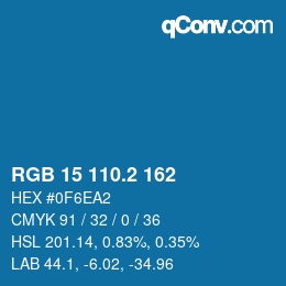 カラーコード: RGB 15 110.2 162 | qconv.com
