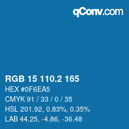 カラーコード: RGB 15 110.2 165 | qconv.com