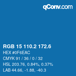 カラーコード: RGB 15 110.2 172.6 | qconv.com