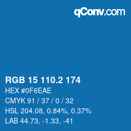 カラーコード: RGB 15 110.2 174 | qconv.com