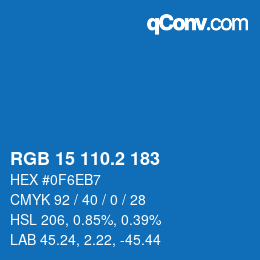 カラーコード: RGB 15 110.2 183 | qconv.com