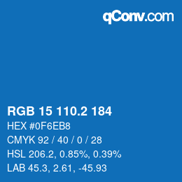 カラーコード: RGB 15 110.2 184 | qconv.com