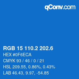 カラーコード: RGB 15 110.2 202.6 | qconv.com