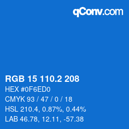 カラーコード: RGB 15 110.2 208 | qconv.com