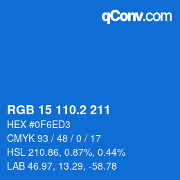 カラーコード: RGB 15 110.2 211 | qconv.com