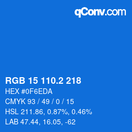 カラーコード: RGB 15 110.2 218 | qconv.com