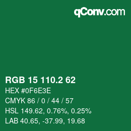 カラーコード: RGB 15 110.2 62 | qconv.com
