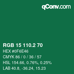 カラーコード: RGB 15 110.2 70 | qconv.com