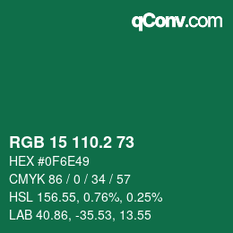 カラーコード: RGB 15 110.2 73 | qconv.com