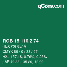 カラーコード: RGB 15 110.2 74 | qconv.com