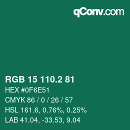 カラーコード: RGB 15 110.2 81 | qconv.com