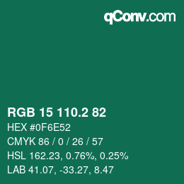 カラーコード: RGB 15 110.2 82 | qconv.com