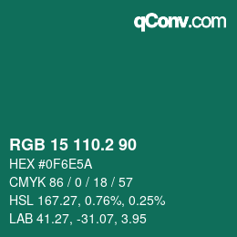 カラーコード: RGB 15 110.2 90 | qconv.com