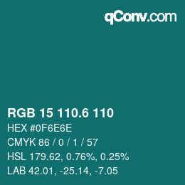 カラーコード: RGB 15 110.6 110 | qconv.com