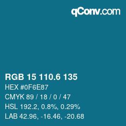 カラーコード: RGB 15 110.6 135 | qconv.com