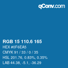 カラーコード: RGB 15 110.6 165 | qconv.com