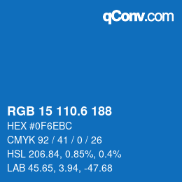 カラーコード: RGB 15 110.6 188 | qconv.com