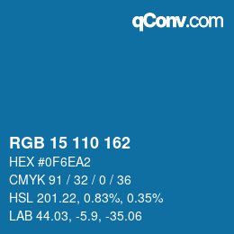 カラーコード: RGB 15 110 162 | qconv.com