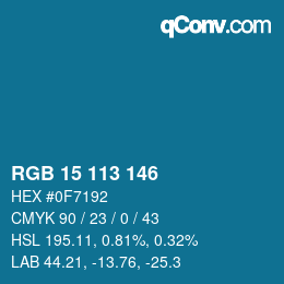 Color code: RGB 15 113 146 | qconv.com