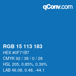 Color code: RGB 15 113 183 | qconv.com