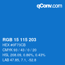 Color code: RGB 15 115 203 | qconv.com