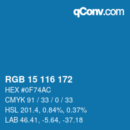 Color code: RGB 15 116 172 | qconv.com
