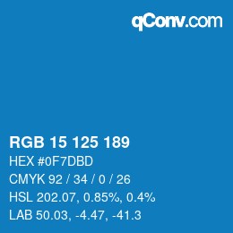 Color code: RGB 15 125 189 | qconv.com