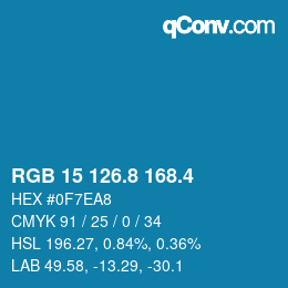 カラーコード: RGB 15 126.8 168.4 | qconv.com